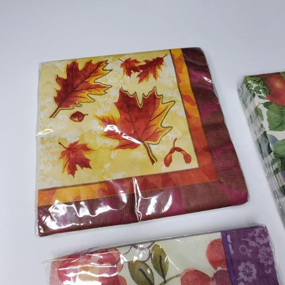 Lot Of 3 New Sealed Napkin Lot Dinner Lunch Napkins Paula Deen, Artstyle, Gibson